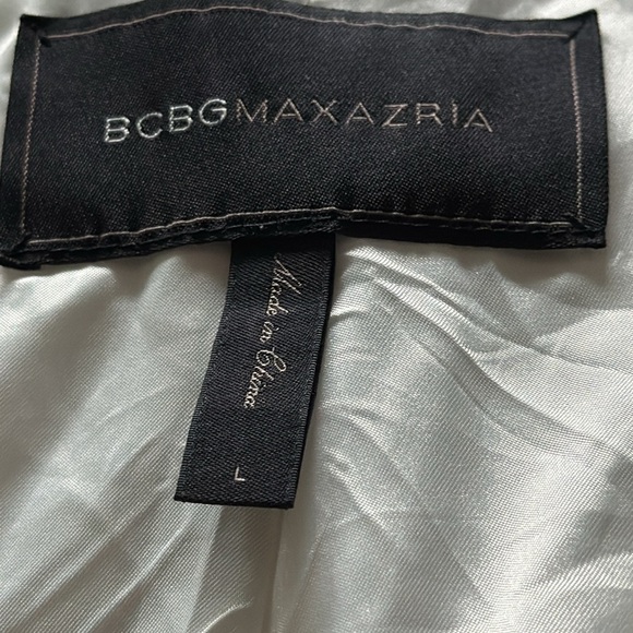 BCBGMAXAZRIA ivory cropped / bolero open front zip pocket detailing blazer sz L - Picture 5 of 7